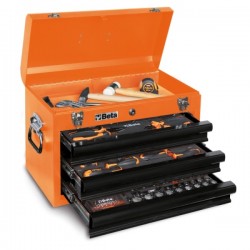 Cassettiera portatile C22E con assortimento di 159 utensili in vassoio morbido in EVA