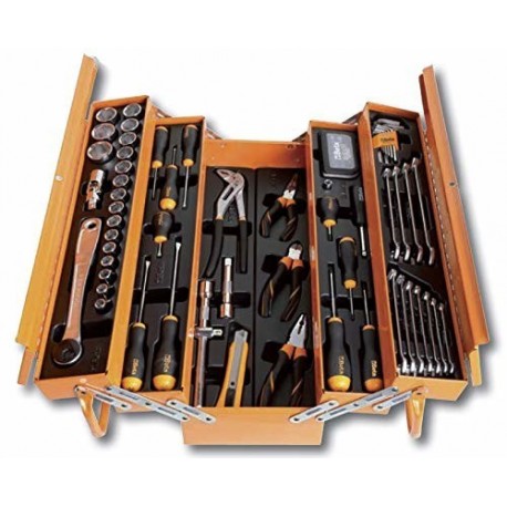 Cestello in lamiera con assortimento di 91 utensili