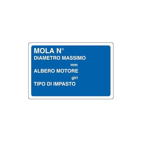 CARTELLO "MOLA N° " 15 177XY