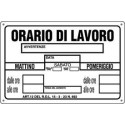CARTELLO "ORARIO DI LAV."57 01