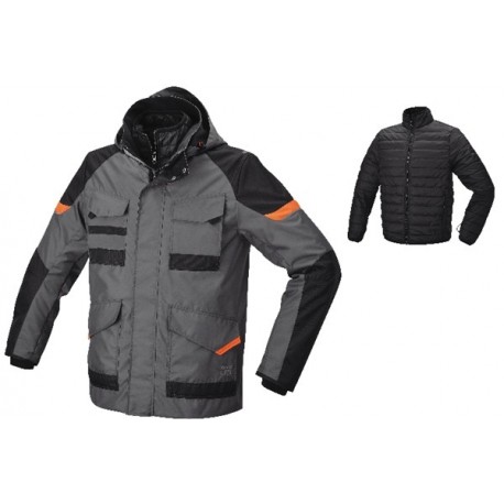 PARKA NYLON 3 IN 1 BLACK-GREY
